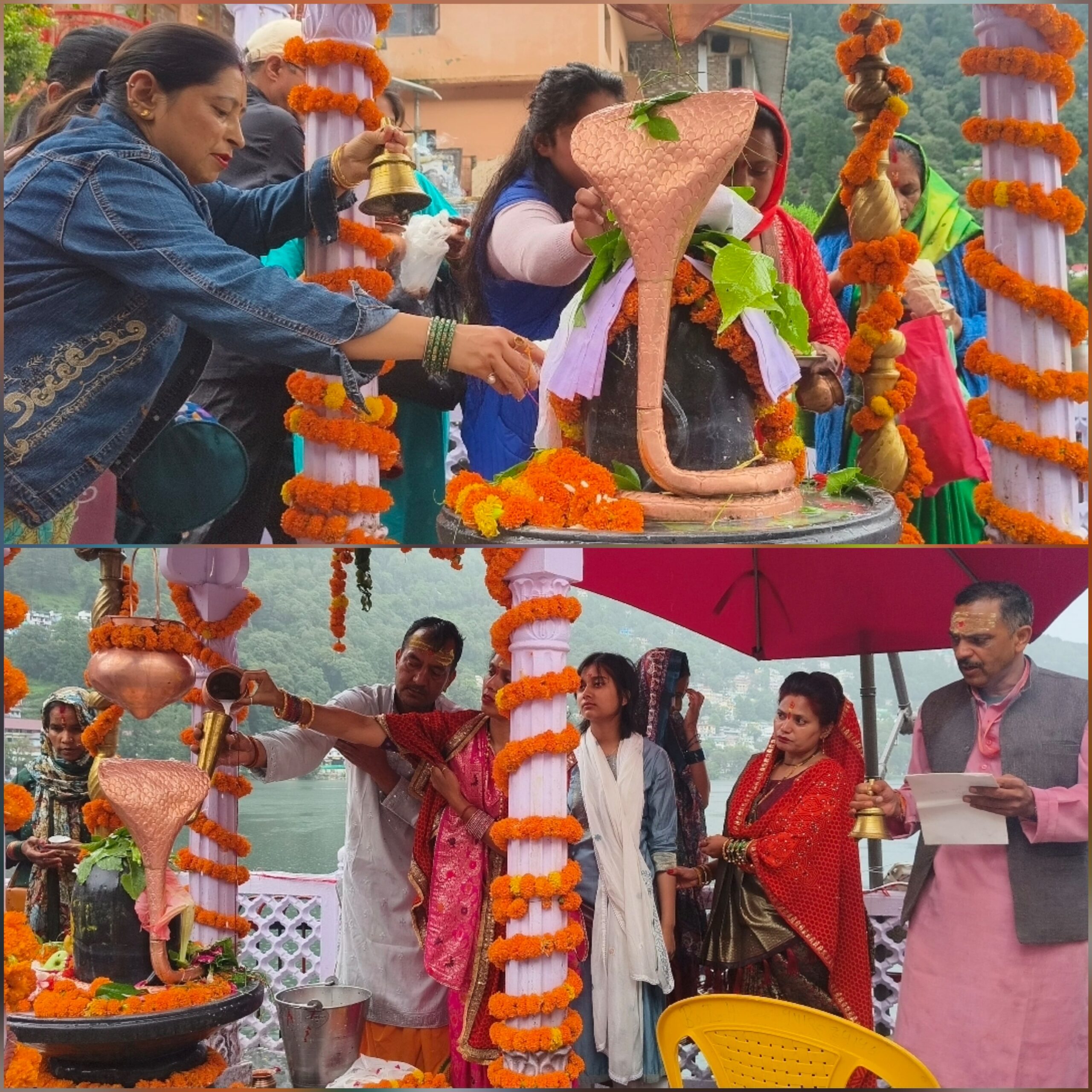 सावन के पहले सोमवार पर नैना देवी मंदिर में उमड़ी शिवभक्तों की भीड़, बारिश भी नहीं डिगा सकी आस्था