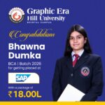 ग्राफिक एरा भीमताल की छात्रा भावना दुम्का का SAP Labs India में ₹18 लाख वार्षिक पैकेज पर चयन